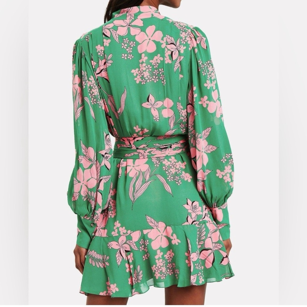 Alexis Tisdale Mini Dress in green and pink floral print. Excellent condition